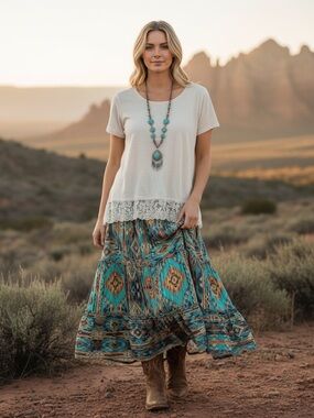 Sundance linen blend and lace natural ivory top short sleeves size large